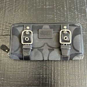 Coach Charcoal and Black Buckle Wallet